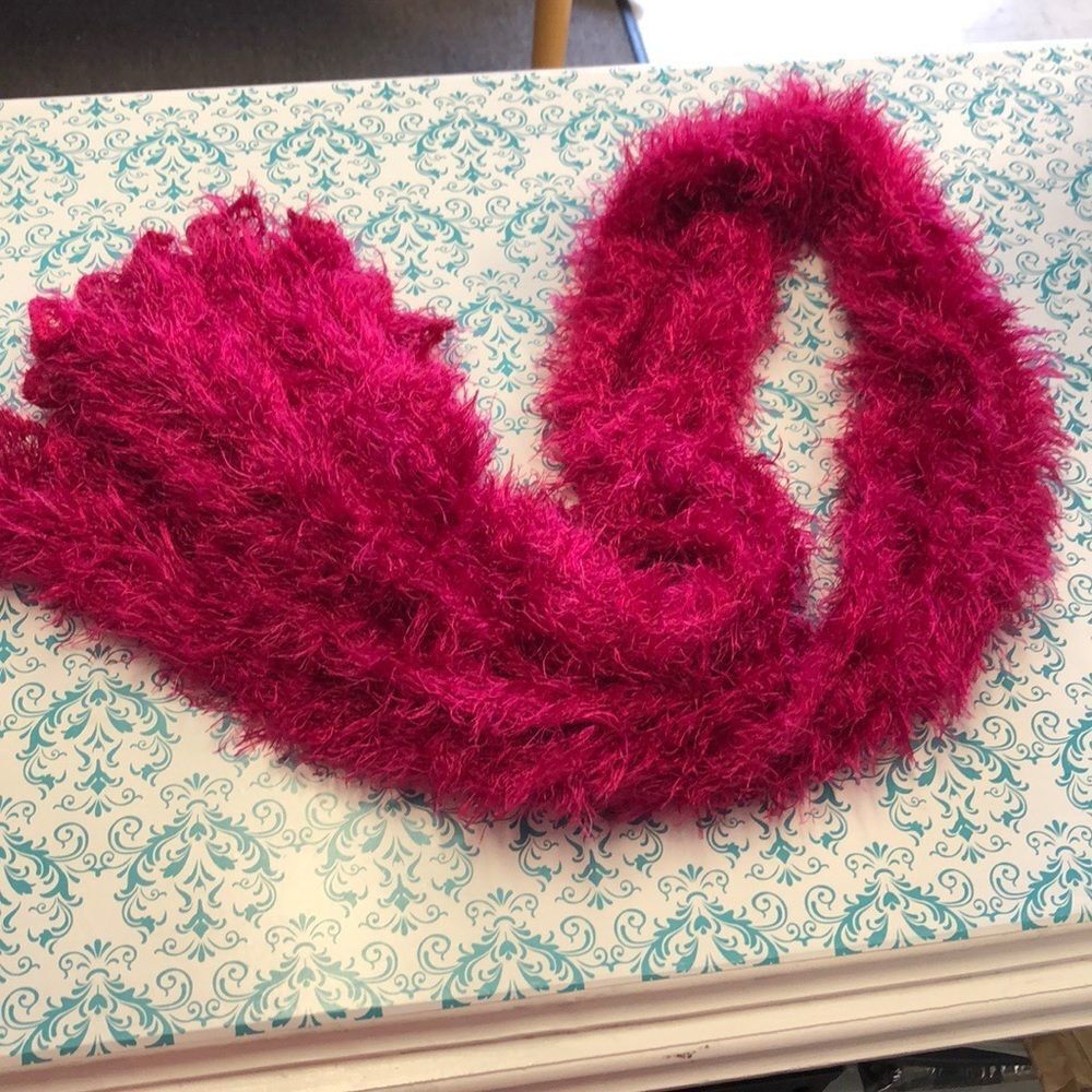 Hot Pink Fluffy Scarf One Size